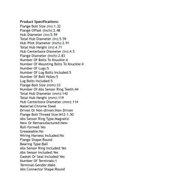 Rareelectrical - New Hub Assembly Compatible With Mazda 3 5 3 Sport 2.0L 2.3L 2.5L 2004 2005 2006 2007 2008 2009 2010 - Image 3