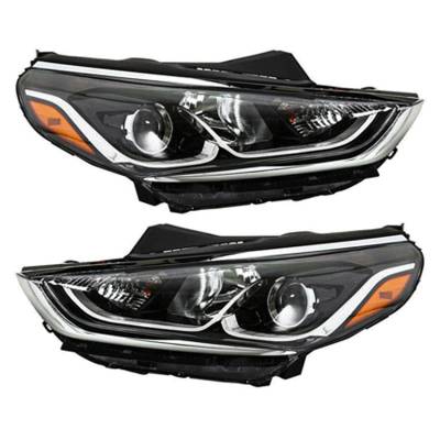 New Pair Of Headlight Compatible With Hyundai Sonata Sport 2.0T Sedan 2018 By Part Number