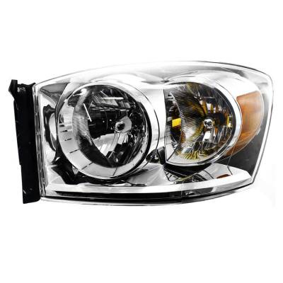 New Left Halogen Headlight Compatible With Dodge Ram 1500 2500 3500 2007 By Part Number 68003125Ad