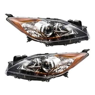 New Pair Of Halogen Headlight Compatible With Mazda 3 S I Sedan 2010-2013 By Part Number