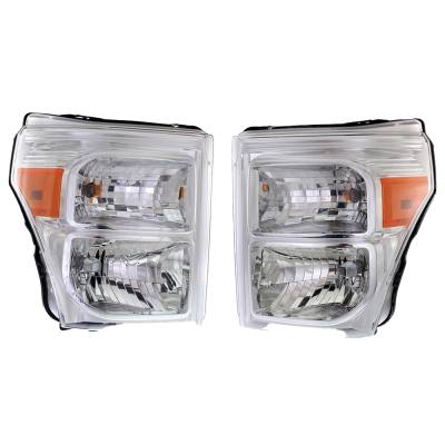 Rareelectrical - New Pair Of Headlights Compatible With Ford F-450 Super Duty King Ranch Crew Cab 6.7L 2011 2012 2013 - Image 1