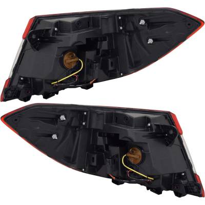 Rareelectrical - New Pair Of Outer Tail Lights Compatible With Honda Accord Ex Ex-L Lx Sedan 2018-2022 By Part - Image 2