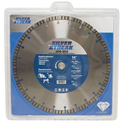 New 14In Diameter 0.125In Cutting Width Turbo Segmented Blade For Hi-Speed Power Saws Max Rpm 5460