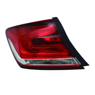 Rareelectrical - New Left Outer Tail Light Compatible With Honda Civic Touring Sedan Exl Si Ex Lx 2013 2014 2015 By - Image 2