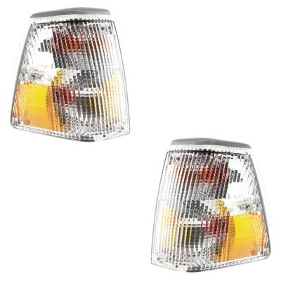 New Pair Of Corner Light Compatible With Volvo 244 Dl 4 Cyl 2.3L 240 Base 4 Cyl 2.3L 1986-1993 By