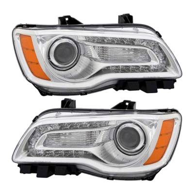 New Pair Of Headlight Compatible With Chrysler 300 Srt8 Sedan 2011-2014 By Part Number 68143002Ac