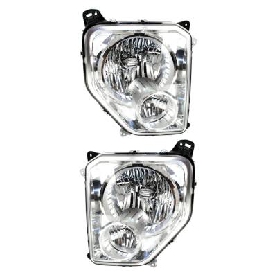 New Pair Of Headlight Compatible With Jeep Liberty Sport Sport Limited 2008-2009 By Part Number