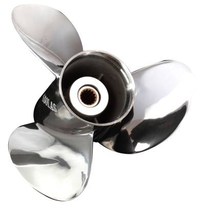 Rareelectrical - New Stainless Steel Propeller Compatible With Johnson/Evinrude V4 2 Stroke 13 Spline 120 For Years - Image 1