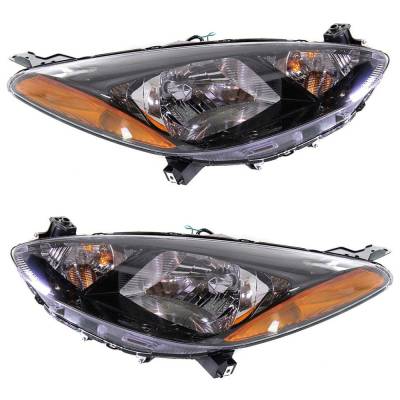 Rareelectrical - New Pair Of Halogen Headlights Compatible With Mazda 2 Touring Hatchback 4 Door 1.5L 2011 2012 2013 - Image 1