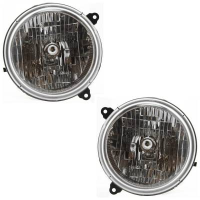 Rareelectrical - New Pair Headlights Compatible With Jeep Liberty Renegade Sport Utility 4 Door 3.7L 2003 2004 By - Image 1