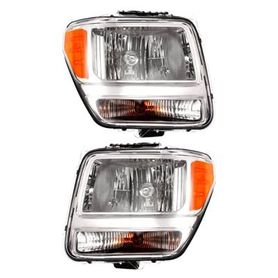 New Pair Of Halogen Headlight Compatible With Dodge Nitro Slt R/T Sport 2007-2009 By Part Number