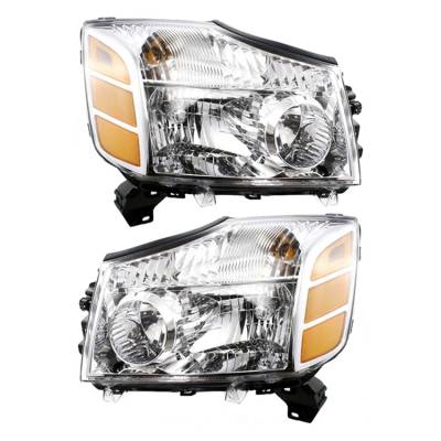 New Pair Of Headlight Compatible With Nissan Armada Le Se Sport 2005-2007 By Part Number 26010-7S026
