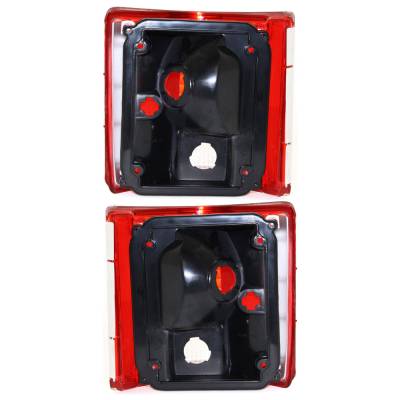 Rareelectrical - New Pair Of Halogen Tail Light Lens Compatible With Gmc C1500 Heavy Half Standard Cab Pickup 2 Door - Image 2