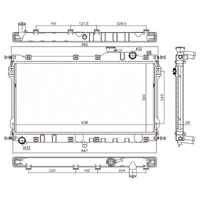 Aluminum Radiator Compatible With 1999-2005 Mazda Miata 1.8L L4 B61p15200a Bpe8-15-200 14 3/4" X 21