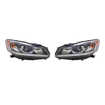 Rareelectrical - New Pair Of Head Lights Compatible With Honda Accord Lx 2016-2017 33100-T2a-A61 33150T2aa61 - Image 2