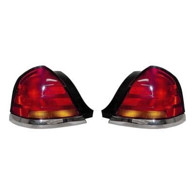 Rareelectrical - New Pair Of Tail Lights Compatible With Ford Crown Victoria Police Special Edition Int Lx 1998-2003 - Image 2