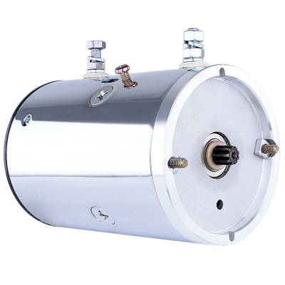 Chrome Dc Motor Compatible With Fenner Stone Spx Hydraulic Pump 12 Volt Clockwise 9 Spline 4 Field