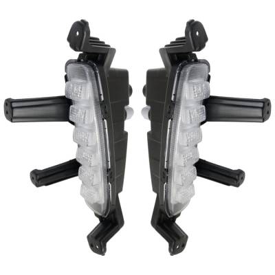 Rareelectrical - New Pair Of Daytime Running Lights Compatible With Hyundai Santa Fe Santa Fe Xl 3.3L 2017-2019 By - Image 4