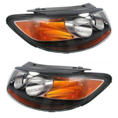 Rareelectrical - New Pair Headlights Compatible With Hyundai Santa Fe Gl Gls Sport Utility 4 Door 2.7L 2007 2008 2009 - Image 3