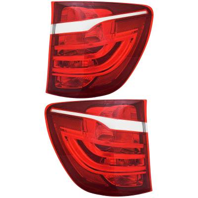 Rareelectrical - New Outer Pair Of Tail Lights Compatible With Bmw X3 Xdrive35i 3.0L 2011 2012 2013 2014 2015 2016 - Image 1
