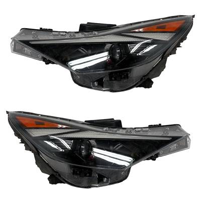 New Pair Of Halogen Headlights Compatible With Hyundai Elantra Sel Se Sedan 2021 By Part Number