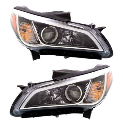 New Pair Of Halogen Headlight Compatible With Hyundai Sonata Sedan 2015-2017 By Part Number