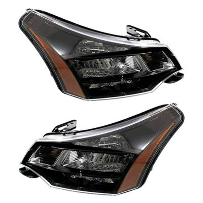 New Pair Of Halogen Headlight Compatible With Ford Focus Ses Sedan 2010-2011 By Part Number