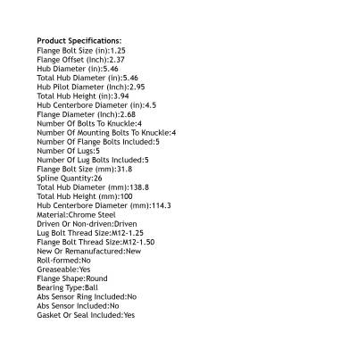 Rareelectrical - Front Hub Bearing Assembly Compatible With 2016-2021 Mazda Cx-3 5-Lug Without Abs D10h-26-15X 512660 - Image 5