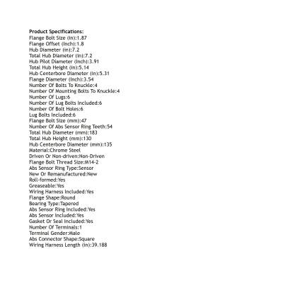 Rareelectrical - Rear Hub Bearing Assembly Compatible With 2011-2014 Ford Expedition Max F-150 6-Lug Abs 515142 - Image 5