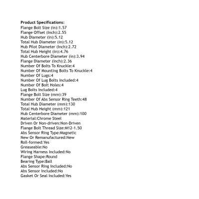 Rareelectrical - Rear Hub Bearing Assembly Compatible With 2016-2022 Chevrolet Spark 4-Lug Without Abs 13584682 - Image 4