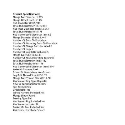 Rareelectrical - Rear Hub Bearing Assembly Compatible With 2009-2012 Toyota Matrix 5-Lug Without Abs 19184270 512406 - Image 5