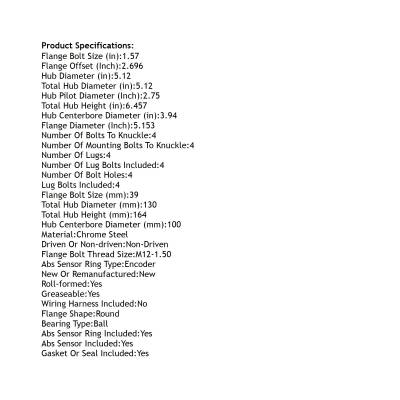 Rareelectrical - Rear Hub Bearing Assembly Compatible With 2014-2014 Chevrolet Spark Ev 4-Lug Abs 512515 Bolt-On - Image 5