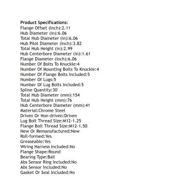 Rareelectrical - Front Hub Bearing Assembly Compatible With 2017-2019 Genesis G90 5-Lug Without Abs 512634 Bolt-On - Image 4