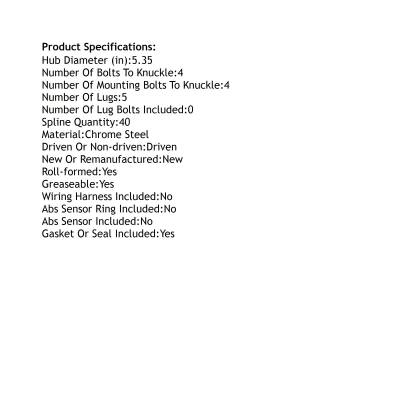 Rareelectrical - Front Hub Bearing Assembly Compatible With 2016-2024 Volvo S90 V90 Cross Country 5-Lug Without Abs - Image 5