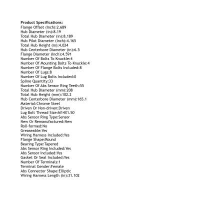 Rareelectrical - Front Hub Bearing Assembly Compatible With 1995-2000 Chevrolet K2500 Suburban K3500 8-Lug Abs 515041 - Image 5
