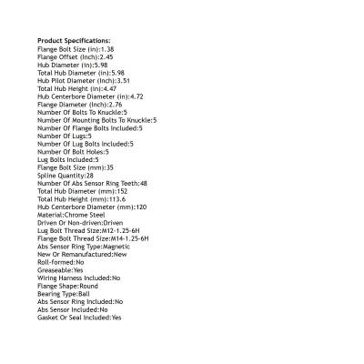 Rareelectrical - Front Hub Bearing Assembly Compatible With 2016-2023 Honda Passport Acura Mdx 5-Lug Without Abs - Image 5