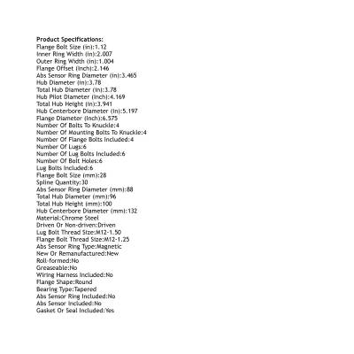 Rareelectrical - Front Hub Bearing Assembly Compatible With 2003-2009 Lexus Gx470 2010-2023 Lexus Gx460 2003-2023 - Image 4