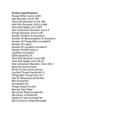 Rareelectrical - Front Hub Bearing Assembly Compatible With 1994-1999 Dodge Ram 3500 Van 4-Lug Without Abs 515070 - Image 5