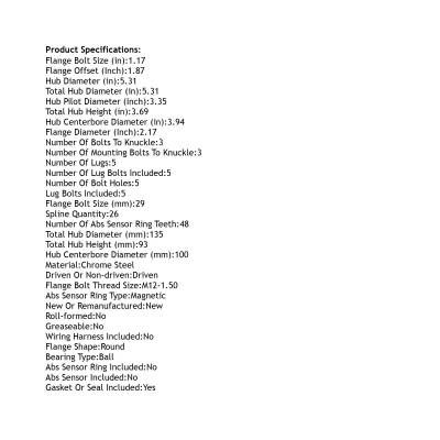 Rareelectrical - Front Hub Bearing Assembly Compatible With 2017-2024 Toyota Prius Prime V Awd-E Awd 5-Lug Without - Image 4