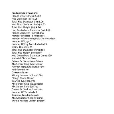 Rareelectrical - Front Hub Bearing Assembly Compatible With 1999-2004 Land Rover Discovery 5-Lug Abs 515164 Bolt-On - Image 5