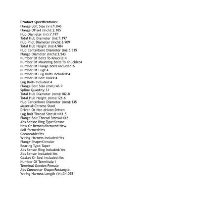 Rareelectrical - Front Hub Bearing Assembly Compatible With 2003-2006 Lincoln Navigator Ford Expedition Nbx 4-Lug Abs - Image 5