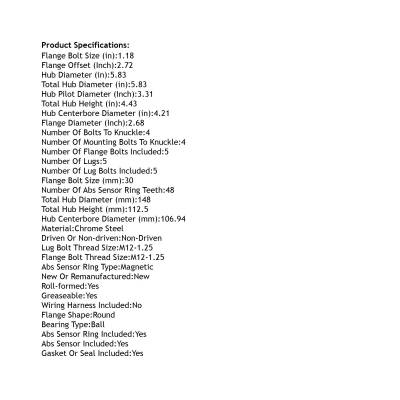 Rareelectrical - Rear Hub Bearing Assembly Compatible With 2019-2023 Nissan Rogue Sport 5-Lug Abs 43202-6Ca0a 512665 - Image 4