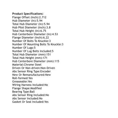 Rareelectrical - Rear Hub Bearing Assembly Compatible With 2012-2023 Dodge Challenger Charger 5-Lug Without Abs - Image 5