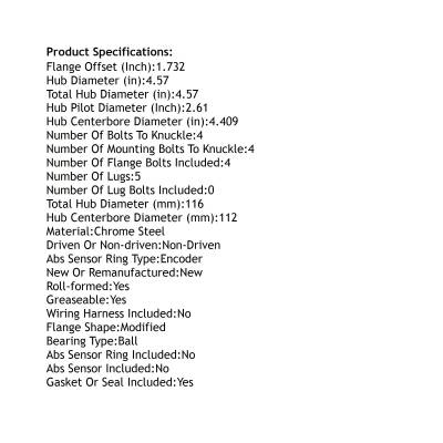 Rareelectrical - Rear Hub Bearing Assembly Compatible With 2016-2022 Bmw 750I Xdrive 530I 5-Lug Without Abs 513406 - Image 5