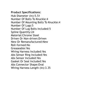 Rareelectrical - Front Hub Bearing Assembly Compatible With 2007-2013 Suzuki Sx4 Crossover 5-Lug Abs 512393 Bolt-On - Image 5