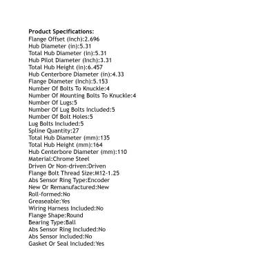 Rareelectrical - Front Hub Bearing Assembly Compatible With 2015-2024 Jeep Compass Fiat 500X 5-Lug Without Abs - Image 5