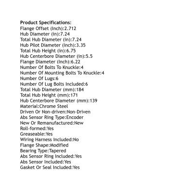Rareelectrical - Rear Hub Bearing Assembly Compatible With 2009-2012 Gmc Canyon 6-Lug Abs 515120 Bolt-On Direct Fit - Image 5