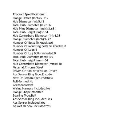 Rareelectrical - Rear Hub Bearing Assembly Compatible With 2013-2016 Dodge Dart 5-Lug Abs 512510 Bolt-On Direct Fit - Image 5