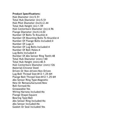 Rareelectrical - Rear Hub Bearing Assembly Compatible With 2017-2023 Audi A4 Allroad Q7 A5 Quattro Without Abs 513433 - Image 4