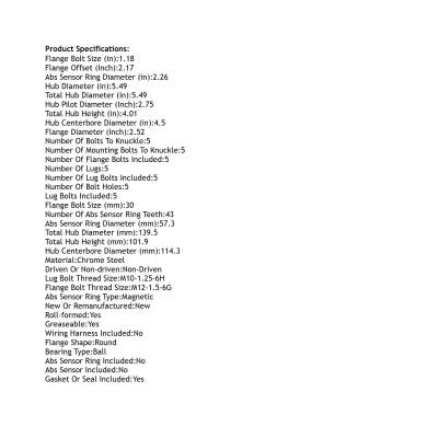 Rareelectrical - Rear Hub Bearing Assembly Compatible With 2012-2012 Honda Civic 5-Lug Without Abs 512502 Bolt-On - Image 4